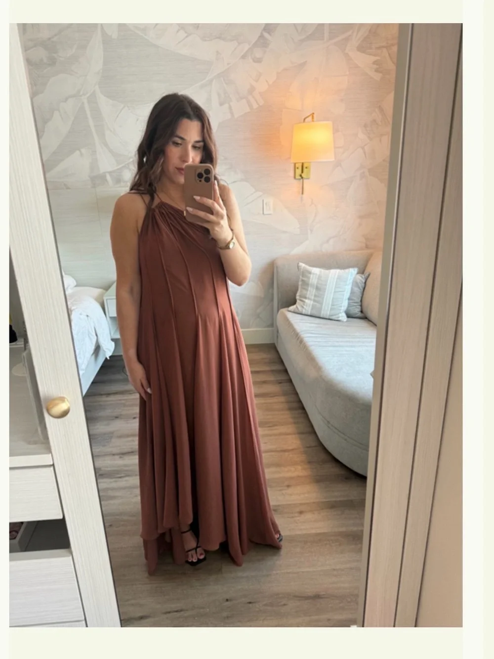 Exquise Ethereal Paislee One-Shoulder Chiffon Maxi - Picture 3 of 8